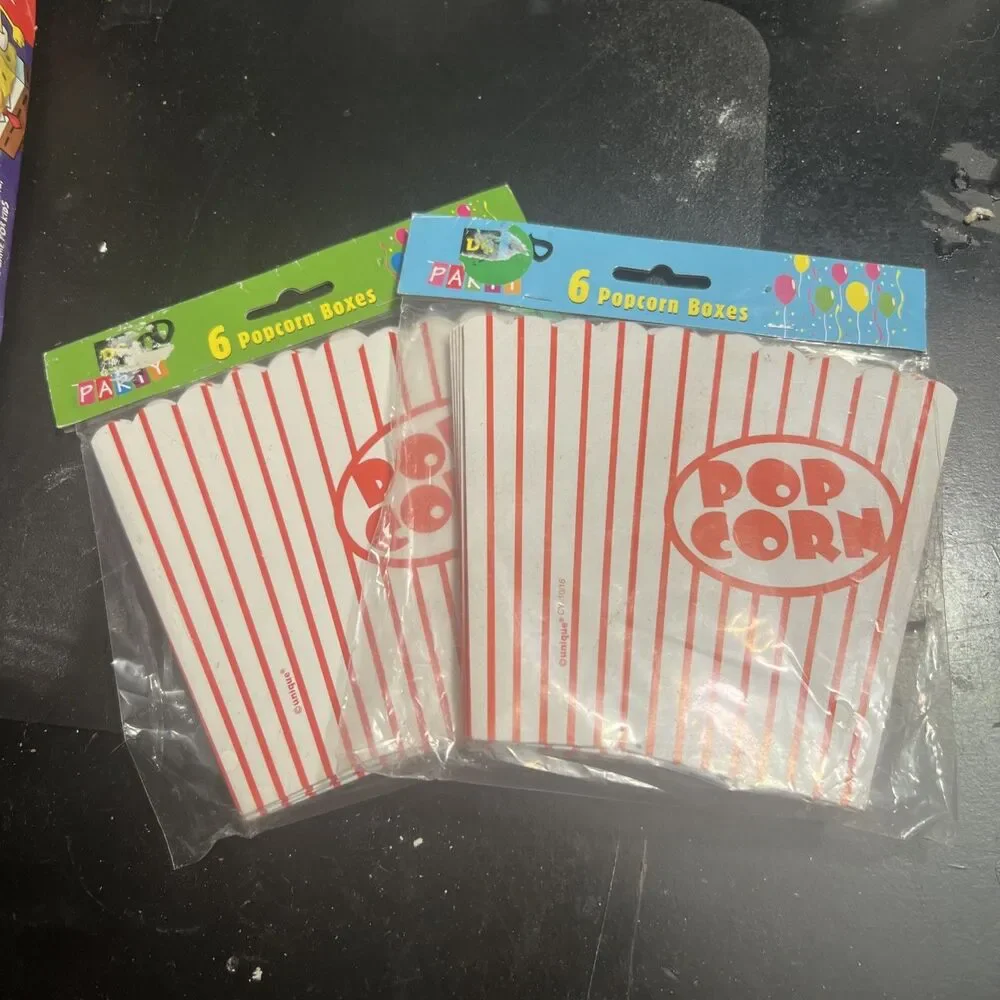 Movie Night Popcorn Fanatic Lot of 20 Popcorn Buckets Containers Party Supplies